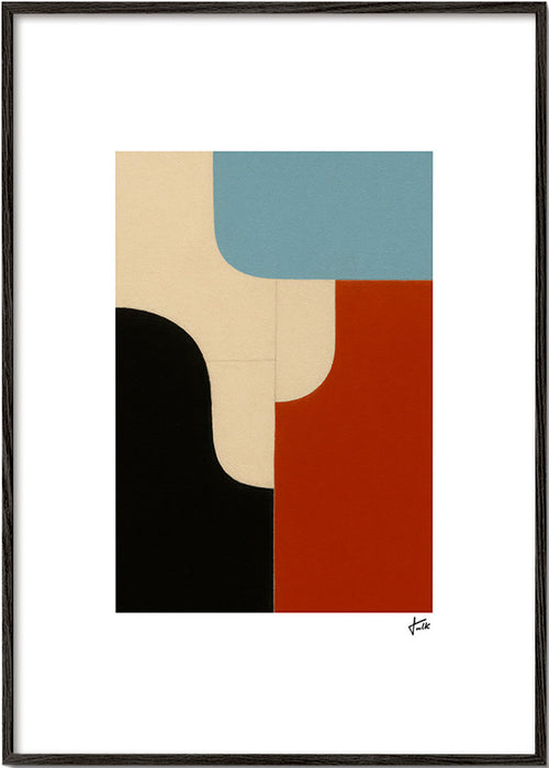 Quadro geométrico com curvas modulares – Black Frame
