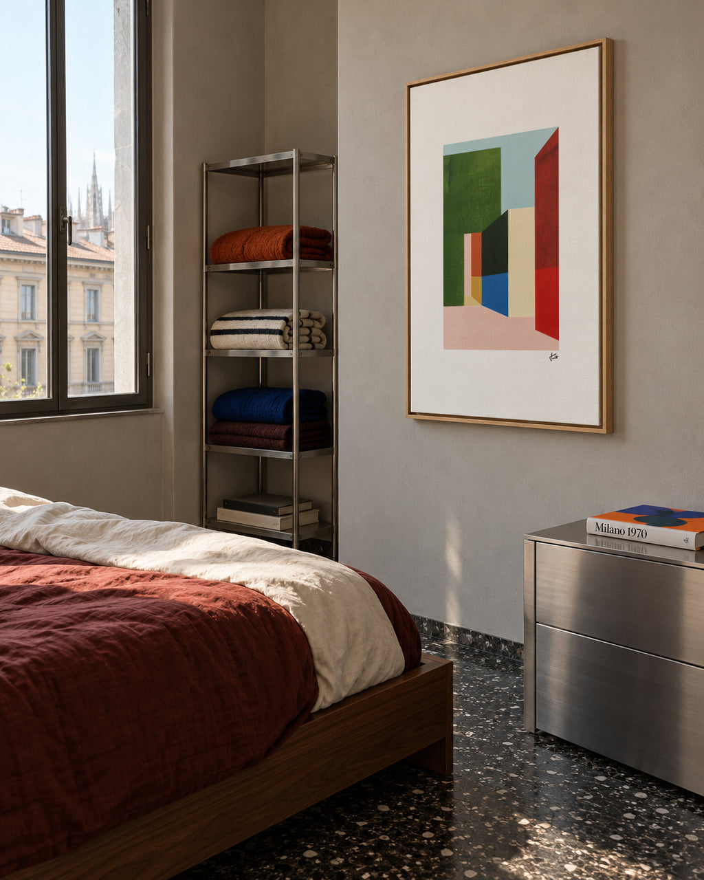 Silent Corridor II - Framed canvas in an interior