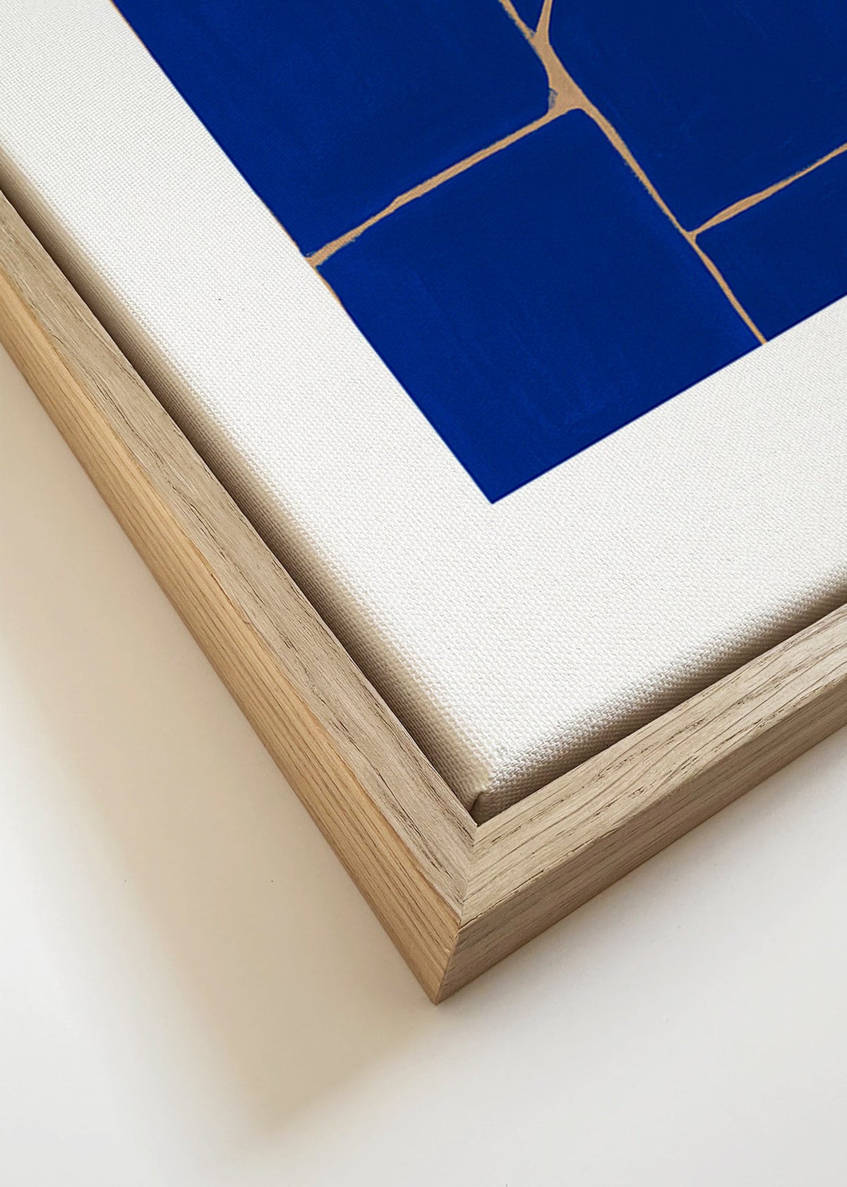 Quadro geométrico azul intenso – Canvas detail