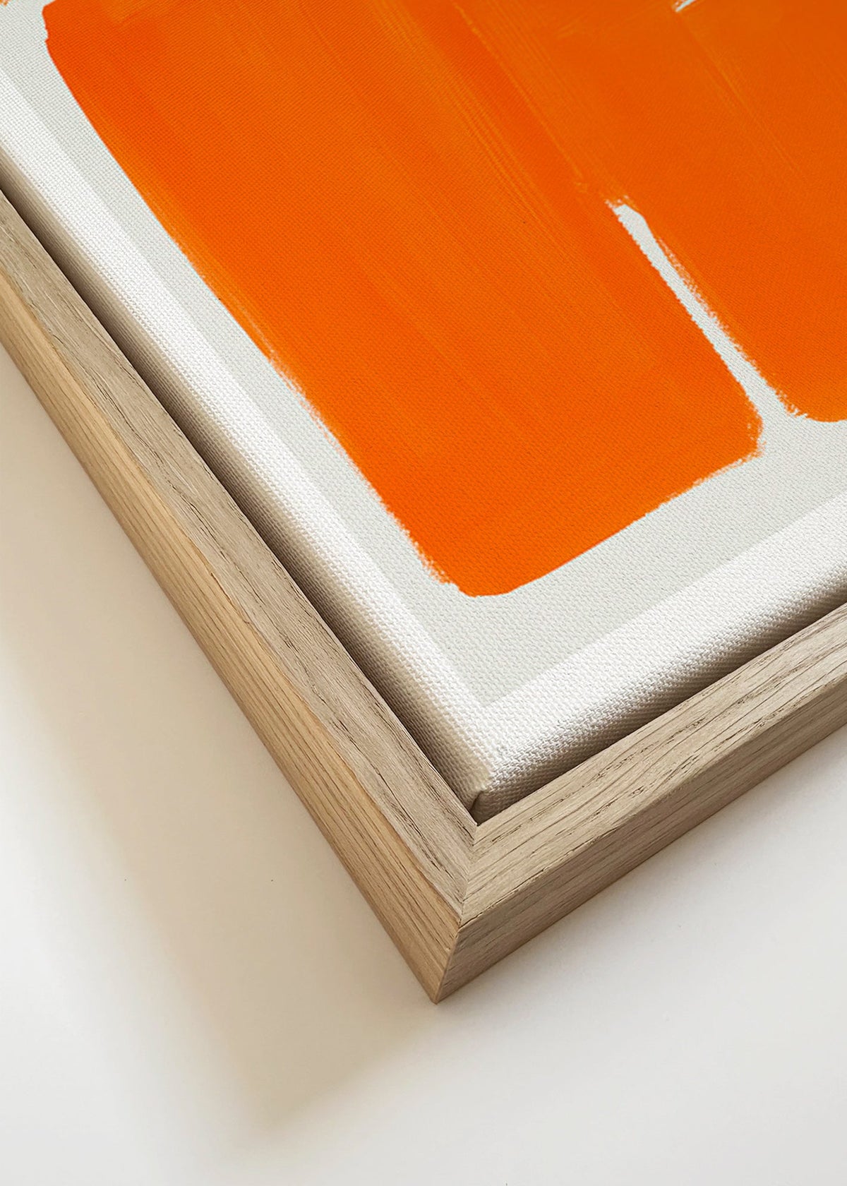 Quadro geométrico com blocos laranja – Canvas detail