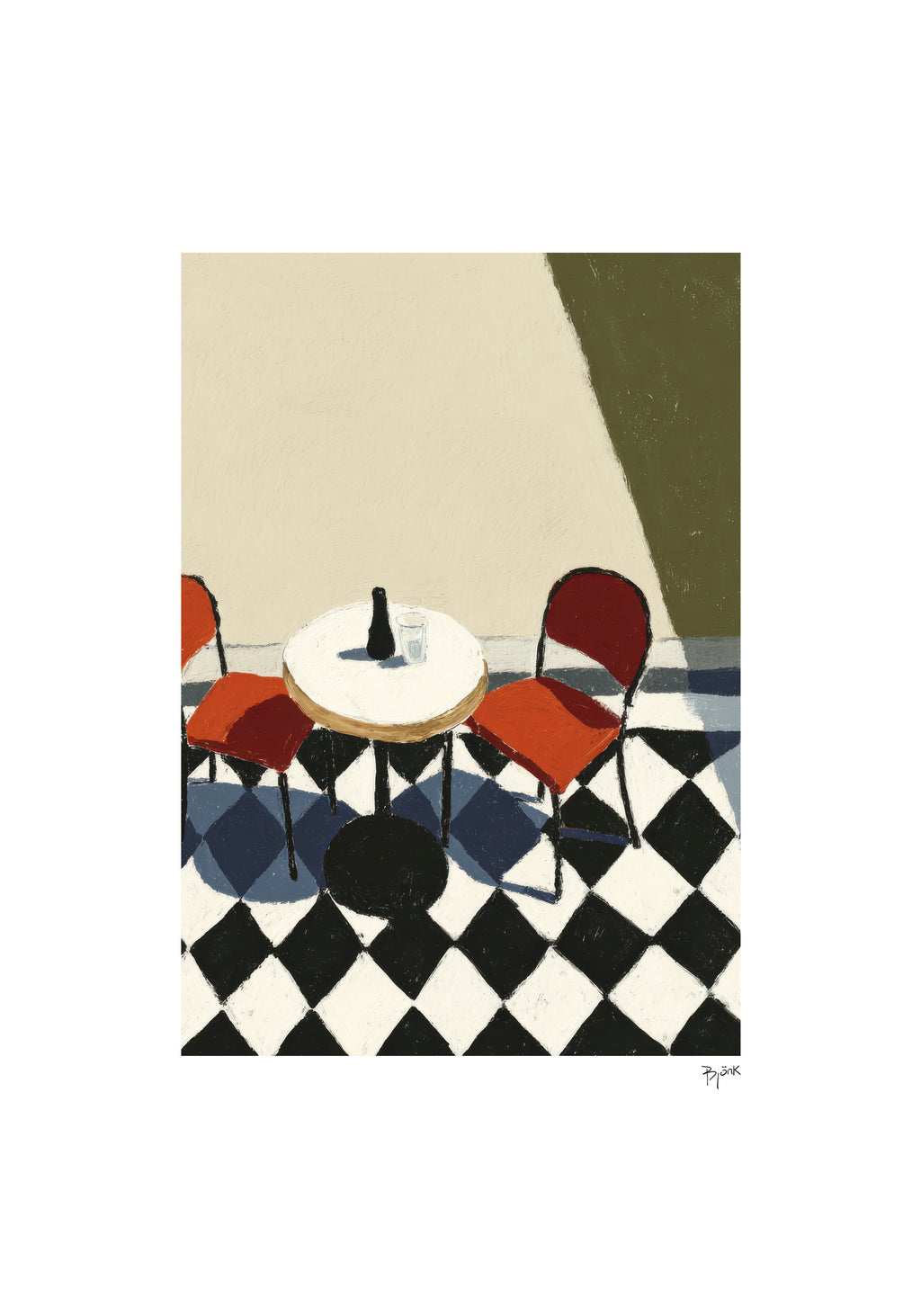 Checkered Cafe - Unframed art print