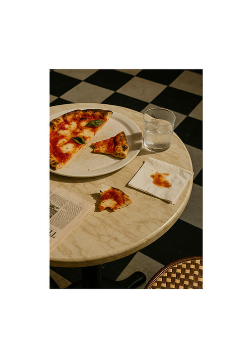 Arte para cozinha Pizza sobre mármore