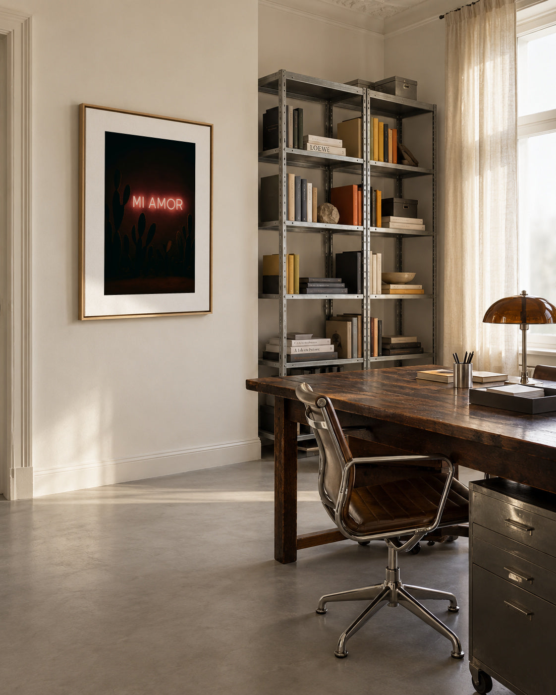 Mi Amor - Framed canvas in an interior