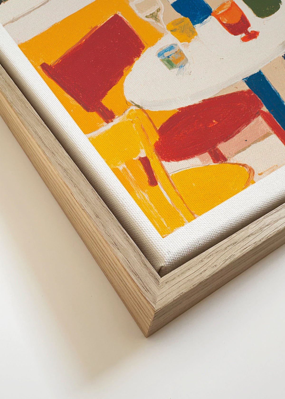 Arte para cozinha: mesa bistrô com garrafas – Canvas detail