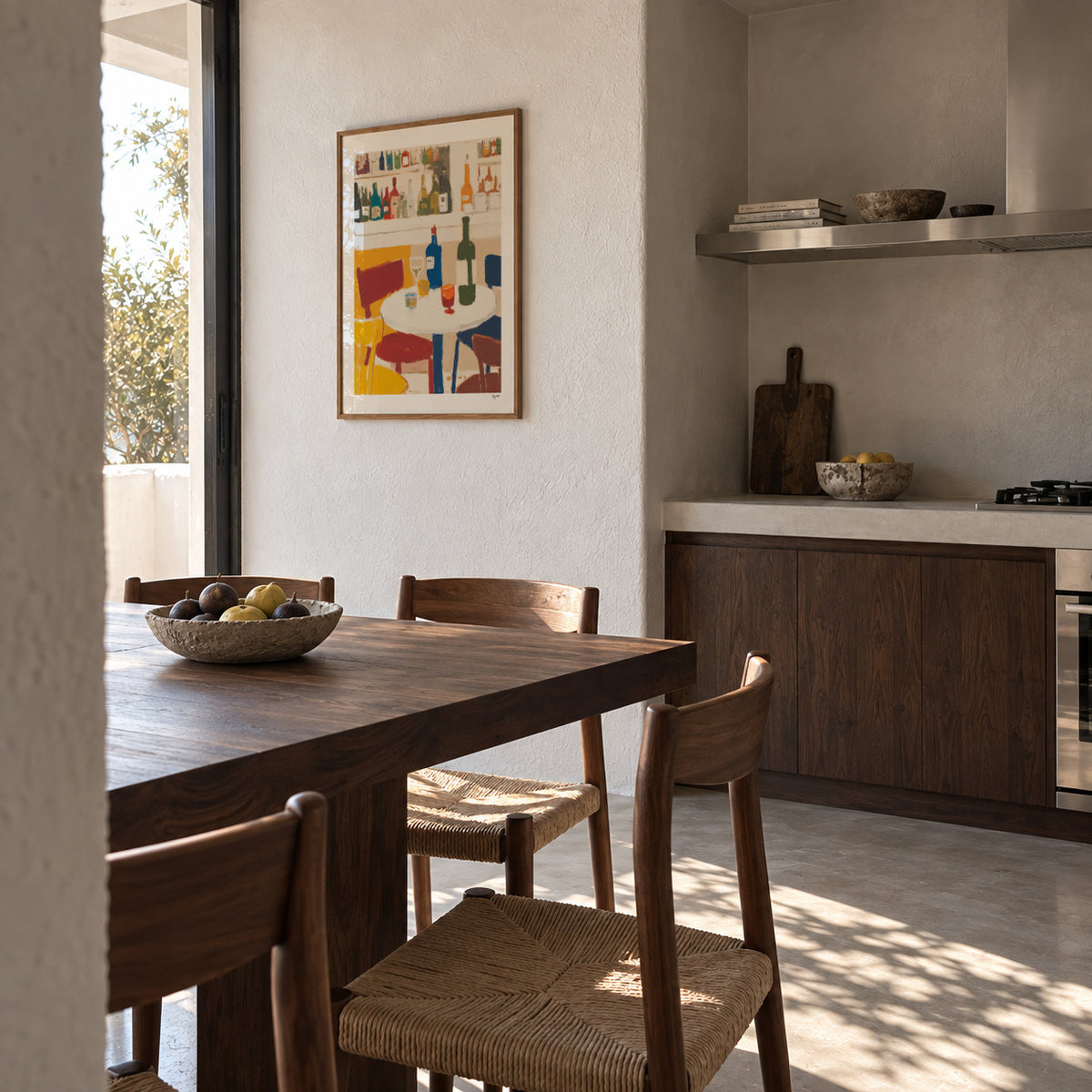 Bistro Corner - Framed poster in an interior
