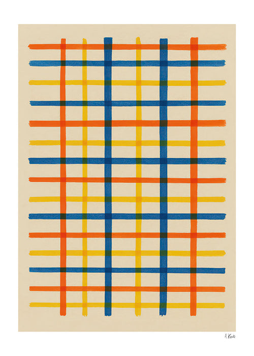 Cuadro geométrico rejilla de colores