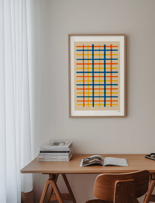 Quadro geométrico grade colorida – Product1