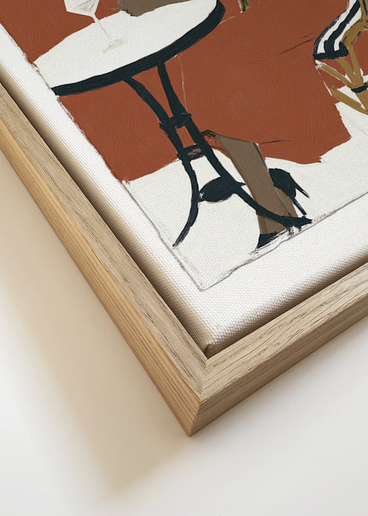 Arte para cozinha: mulher com taça na varanda – Canvas detail