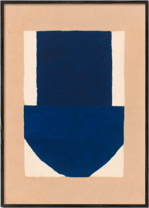 Quadro geométrico azul e bege – Black Frame
