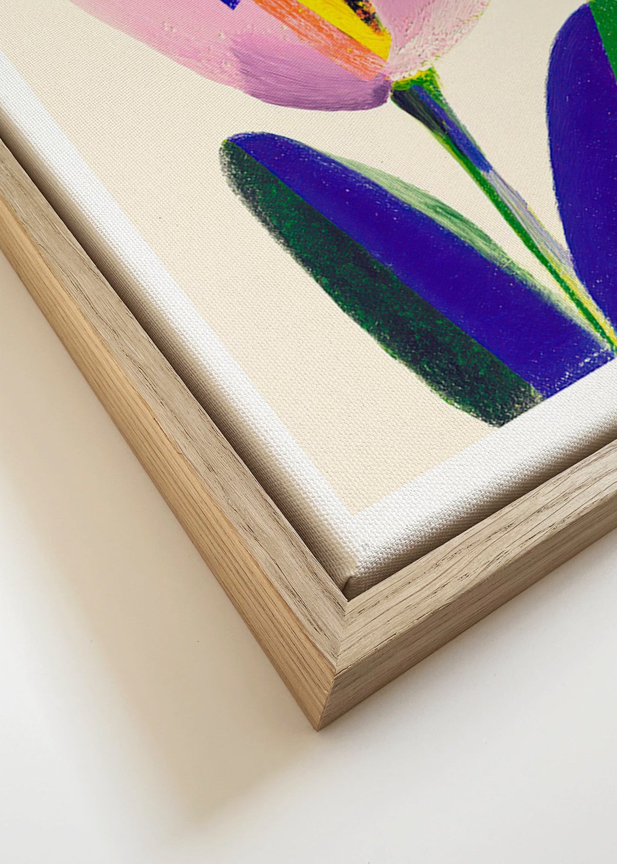 Estampa botânica tulipa rosa – Canvas detail