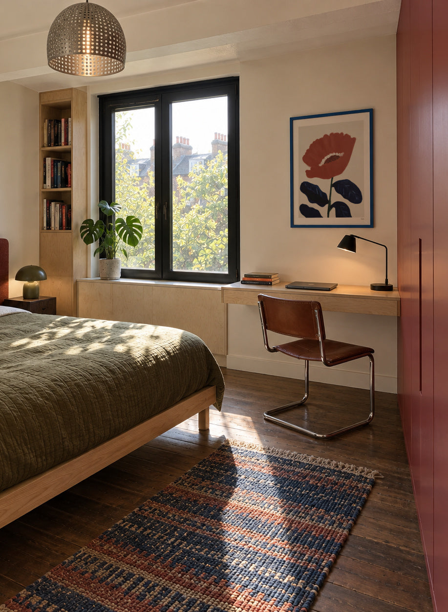 Coral Flower - Framed poster in an interior