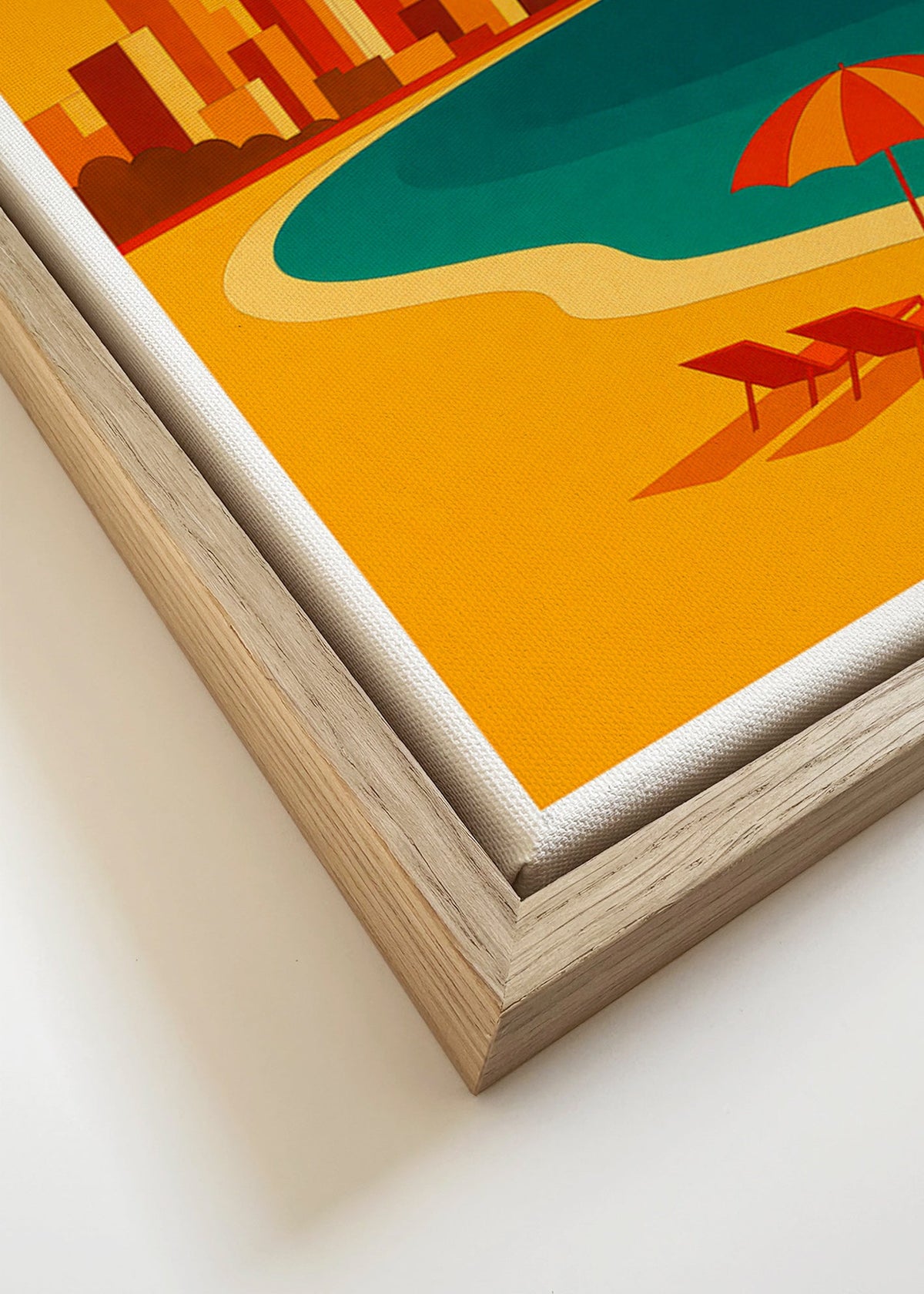 Arte para cozinha: praia retro com guarda-sol – Canvas detail