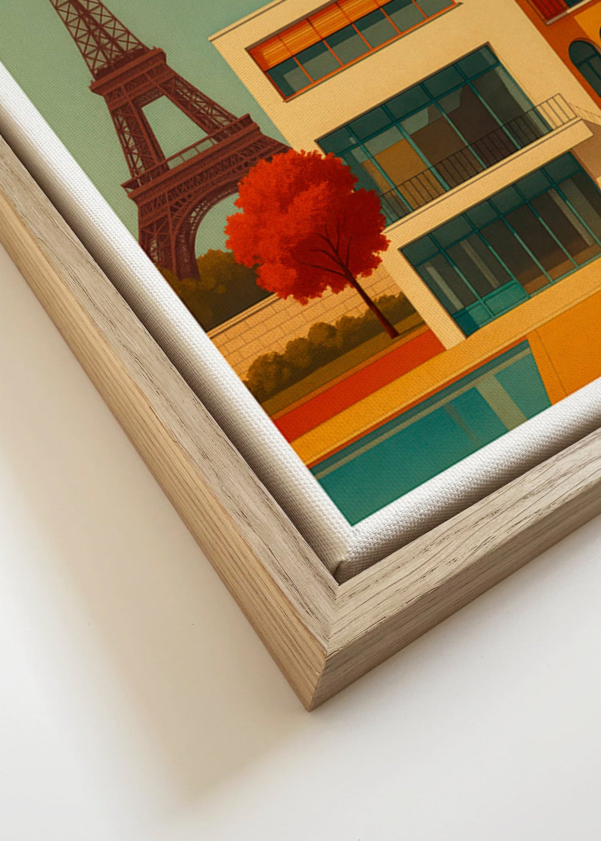 Arte para cozinha urbana: casa moderna e Torre Eiffel – Canvas detail