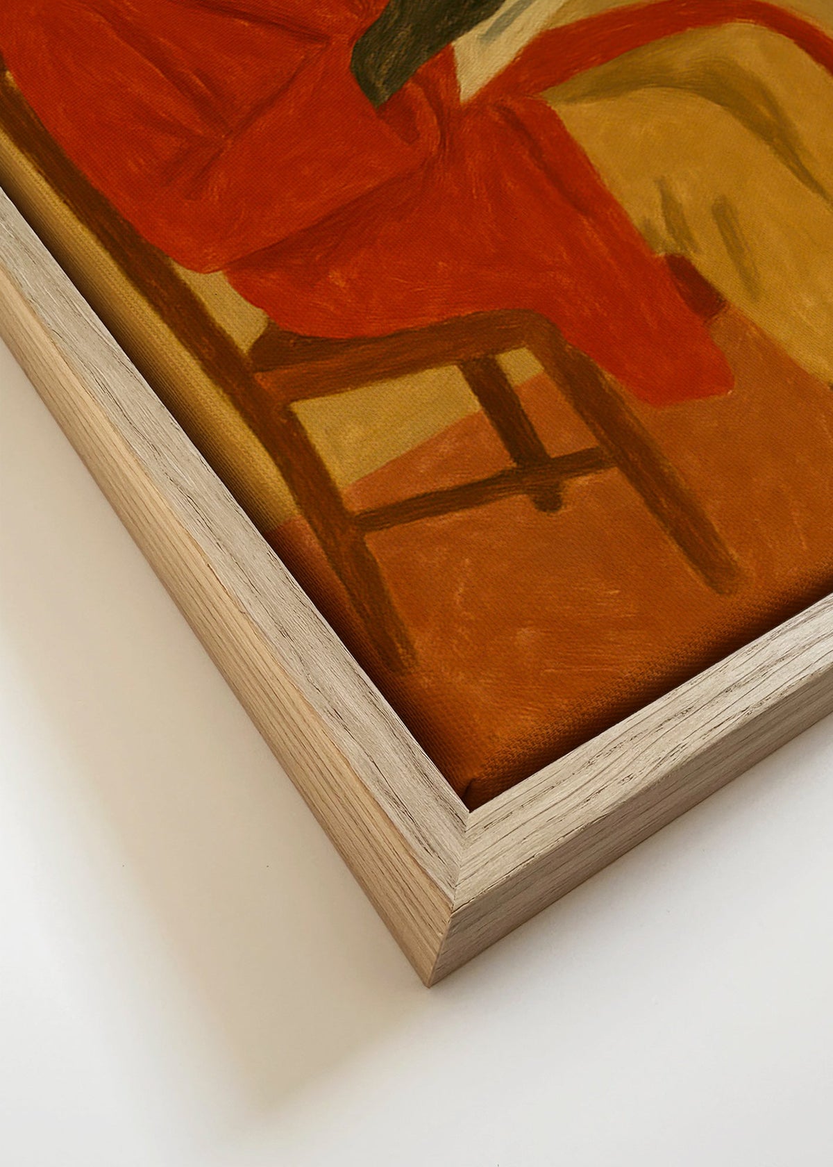 Quadro de cão lendo jornal com robe vermelho – Canvas detail