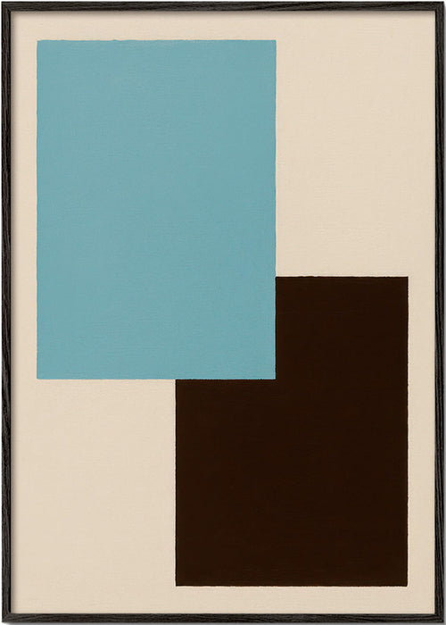 Quadro geométrico azul e marrom – Black Frame