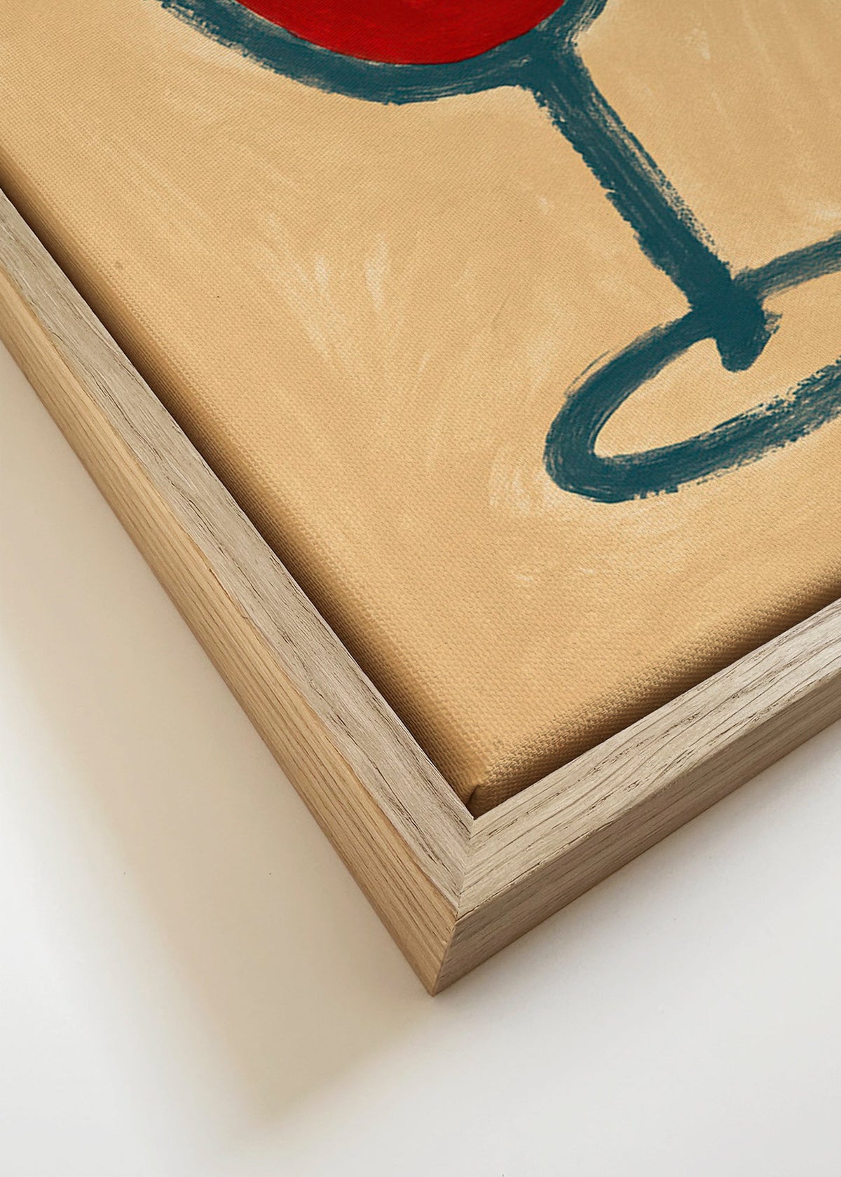 Arte para cozinha: copo de vinho minimalista – Canvas detail