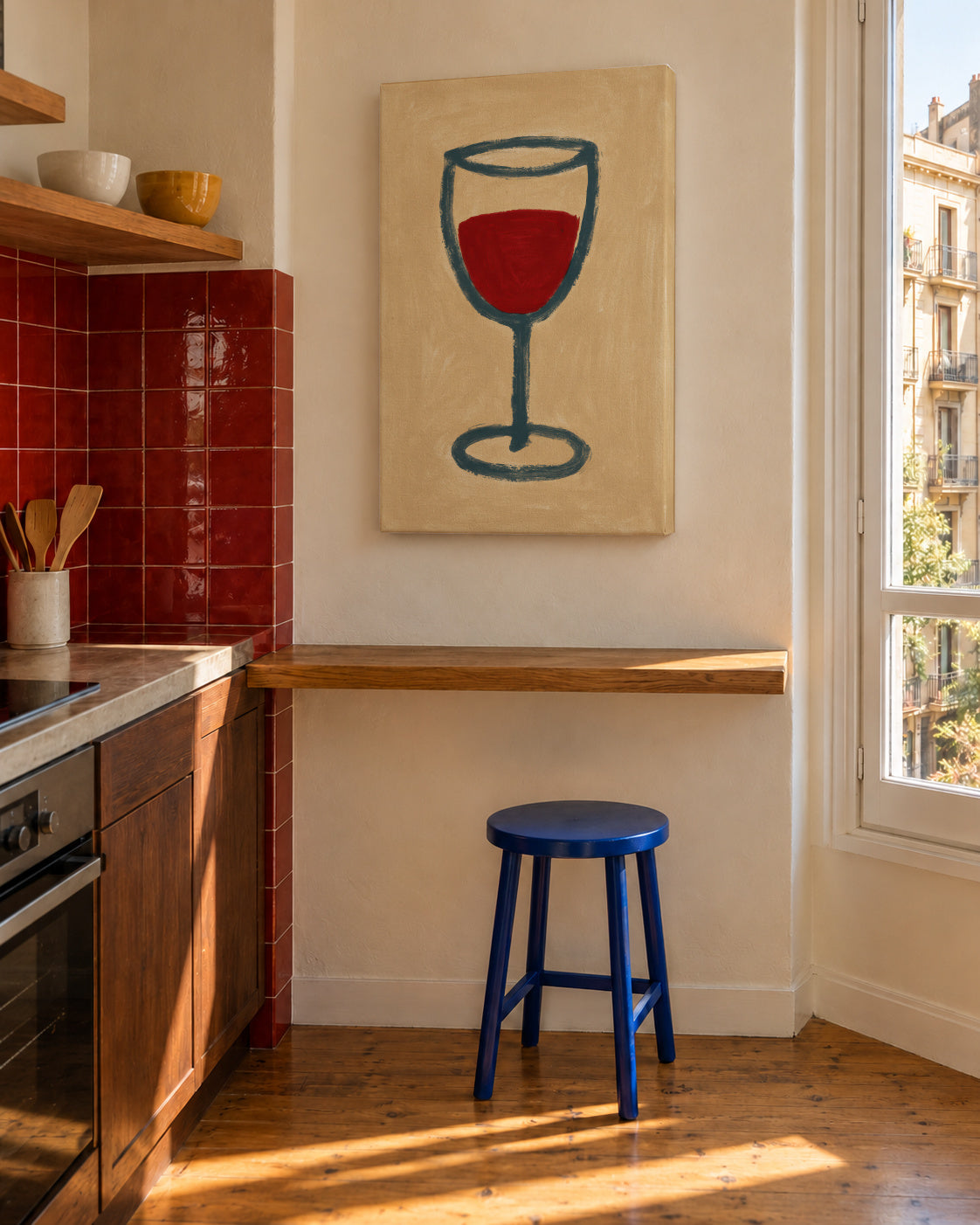 House Wine - Unframed canvas in an interior