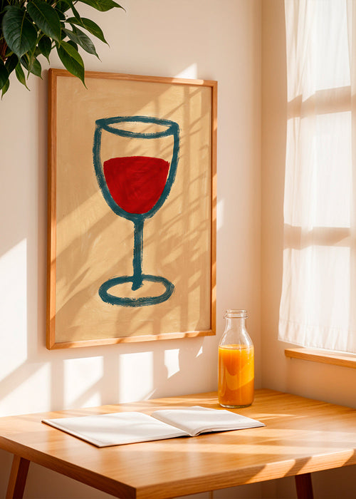 Arte para cozinha: copo de vinho minimalista – Product1
