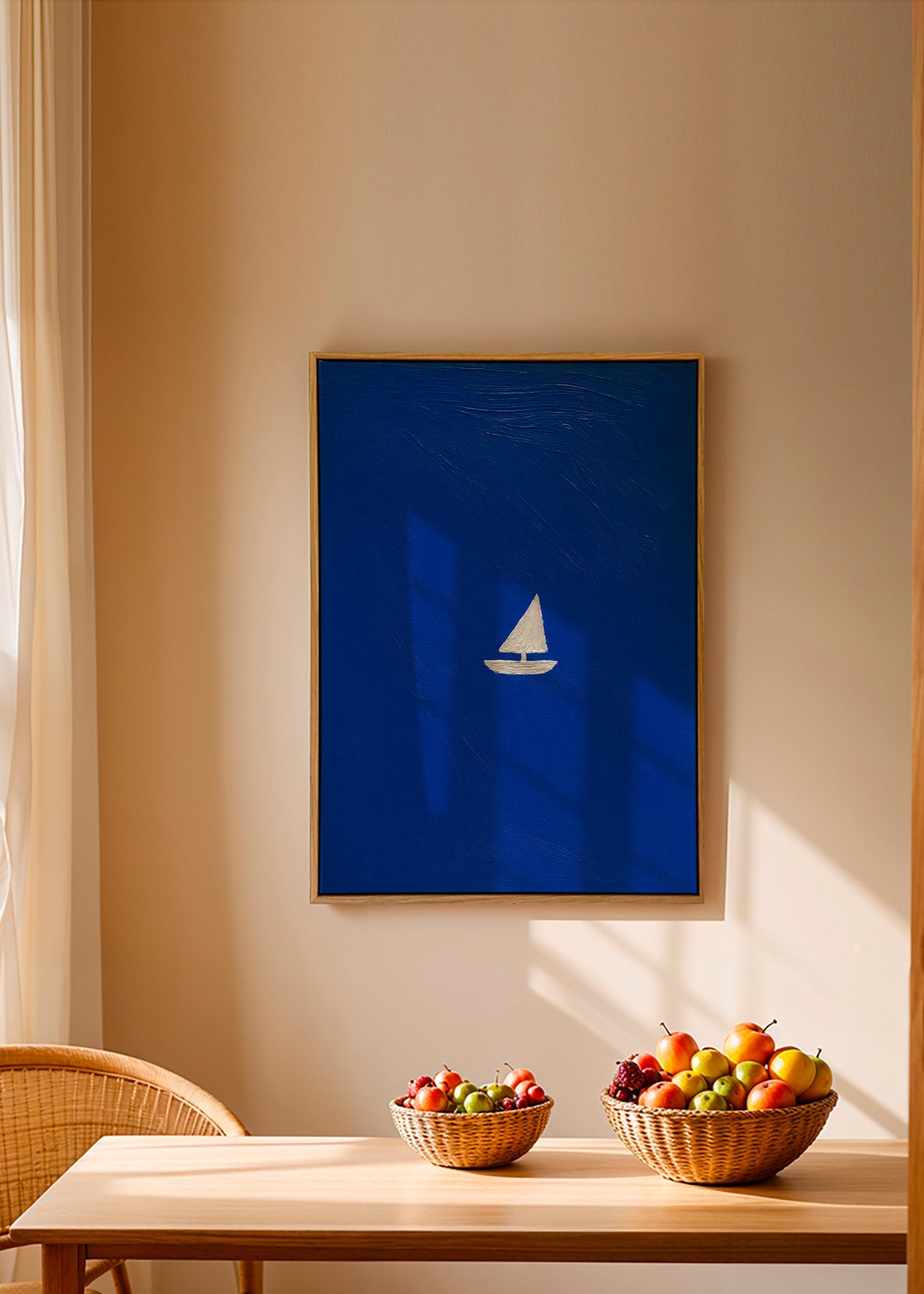 Quadro de paisagem com veleiro minimalista – Canvas1