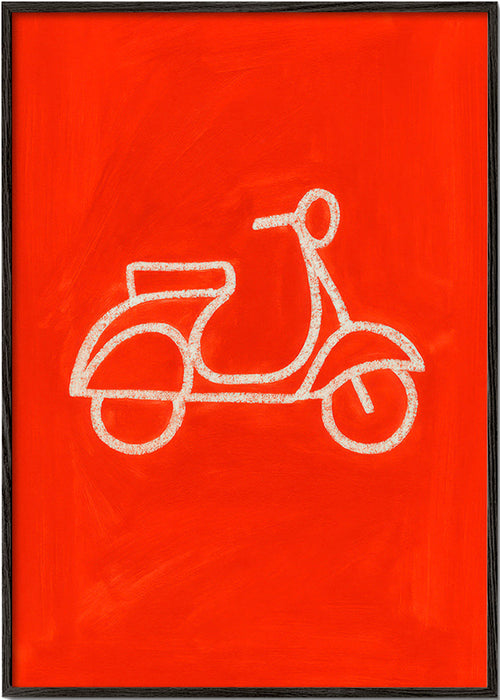 Ilustração scooter vermelho – Black Frame