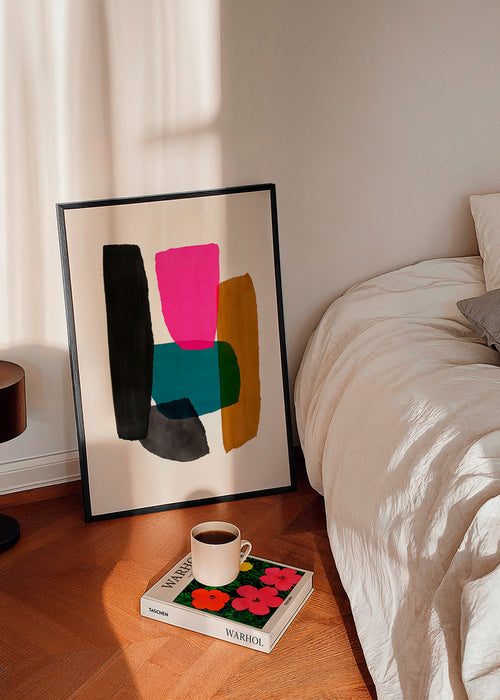 Obra abstrata com bloco magenta – Product1