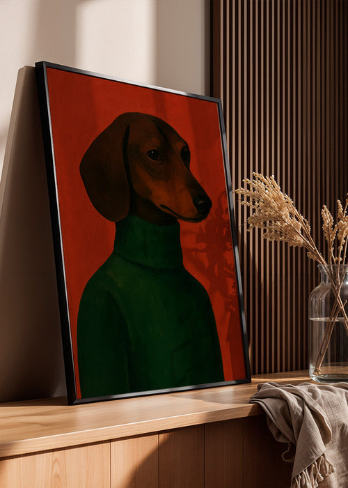 Retrato de cão com suéter verde – Product1