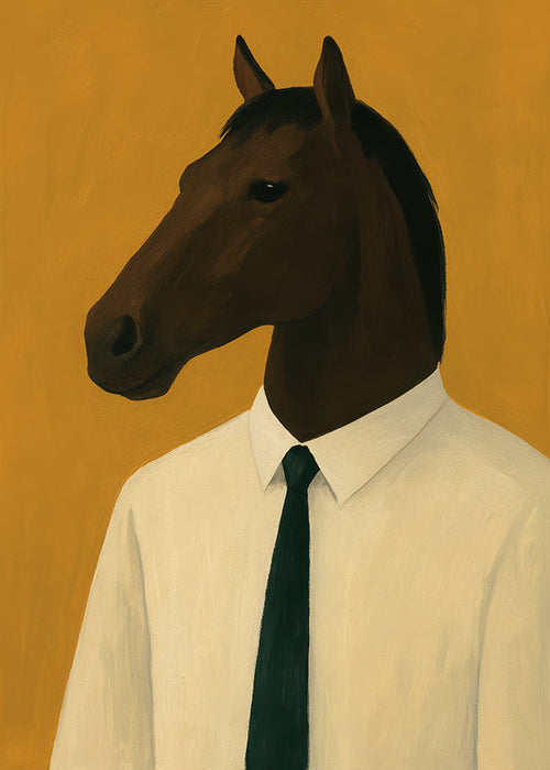 Quadro: Retrato de cavalo com gravata
