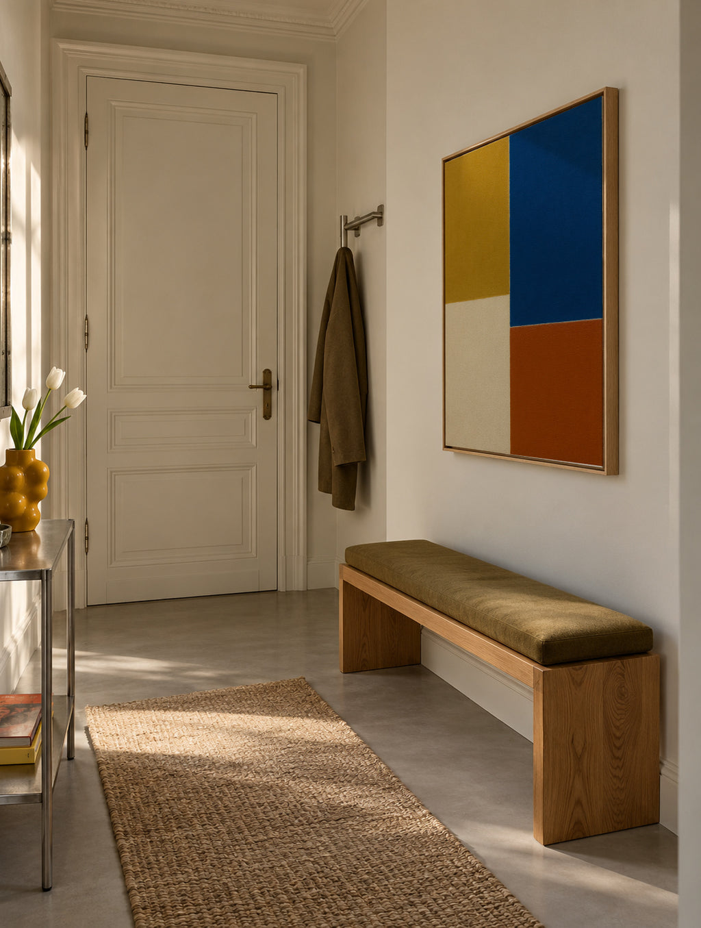 Field Composition II - Framed canvas in an interior