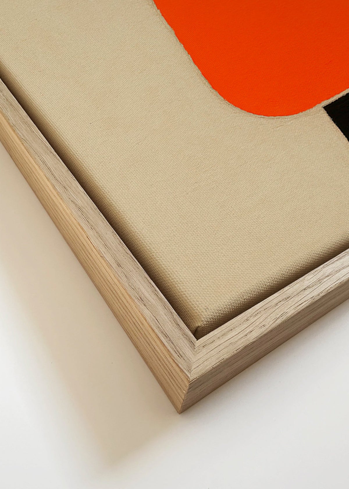 Quadro geométrico bloco laranja com base preta – Canvas detail