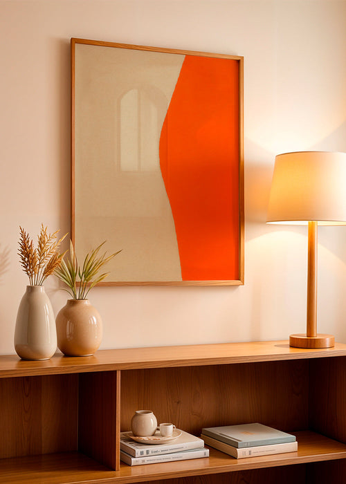 Obra abstrata com curva laranja – Product1