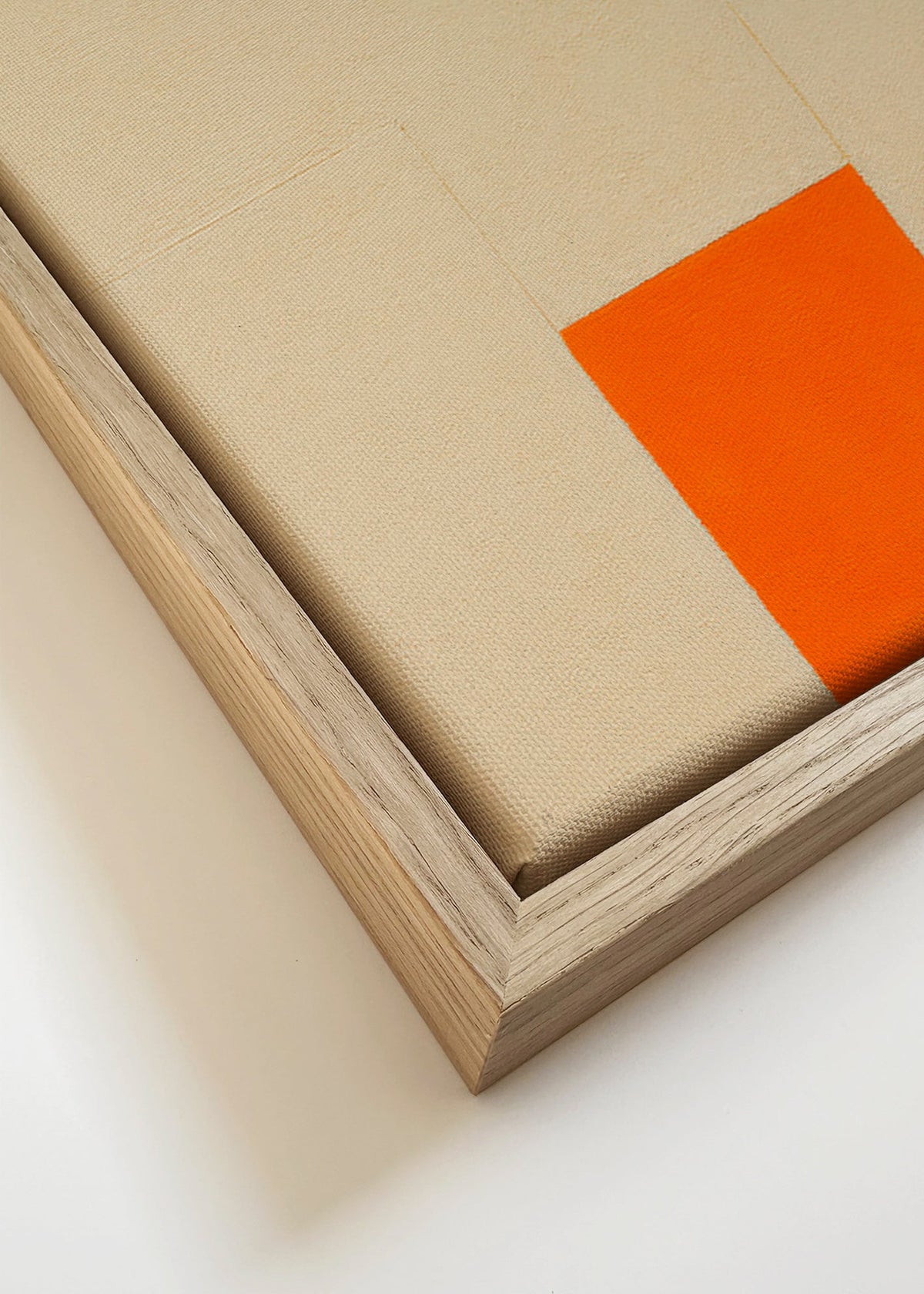Quadro geométrico bege e laranja – Canvas detail