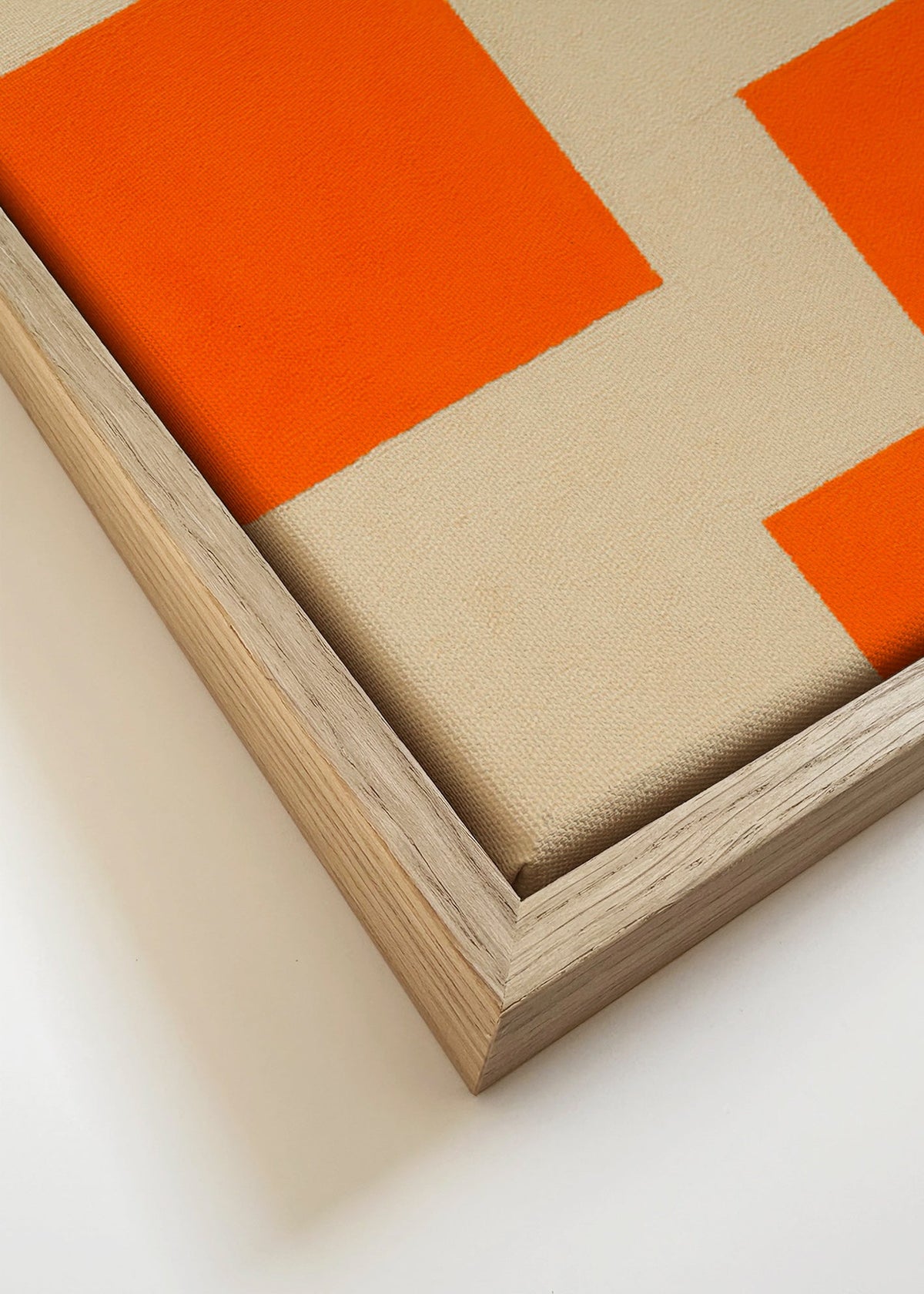Arte geométrica laranja e bege com blocos modulares – Canvas detail
