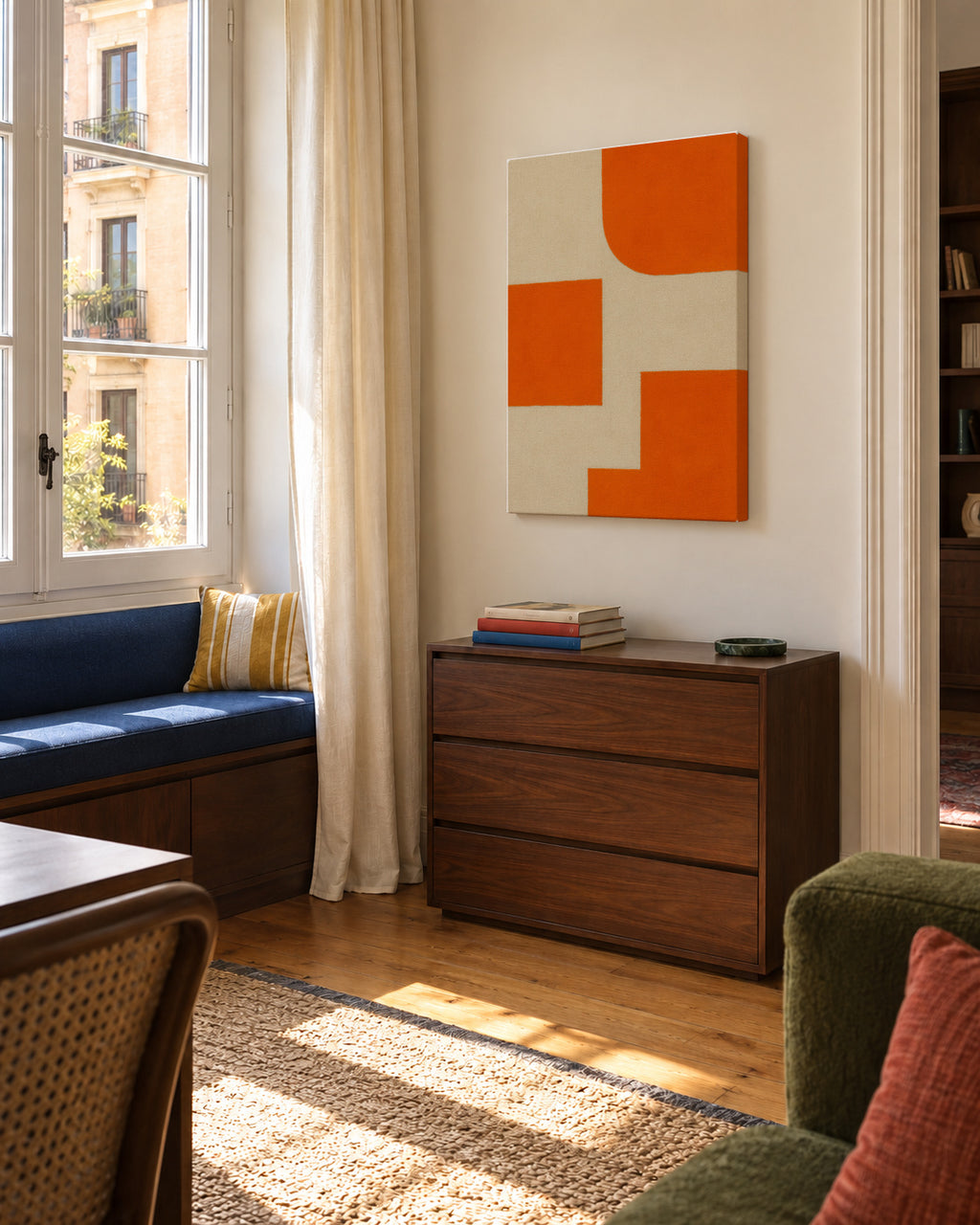 Terracotta Steps II - Unframed canvas in an interior