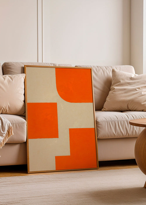 Arte geométrica laranja e bege com blocos modulares – Product1
