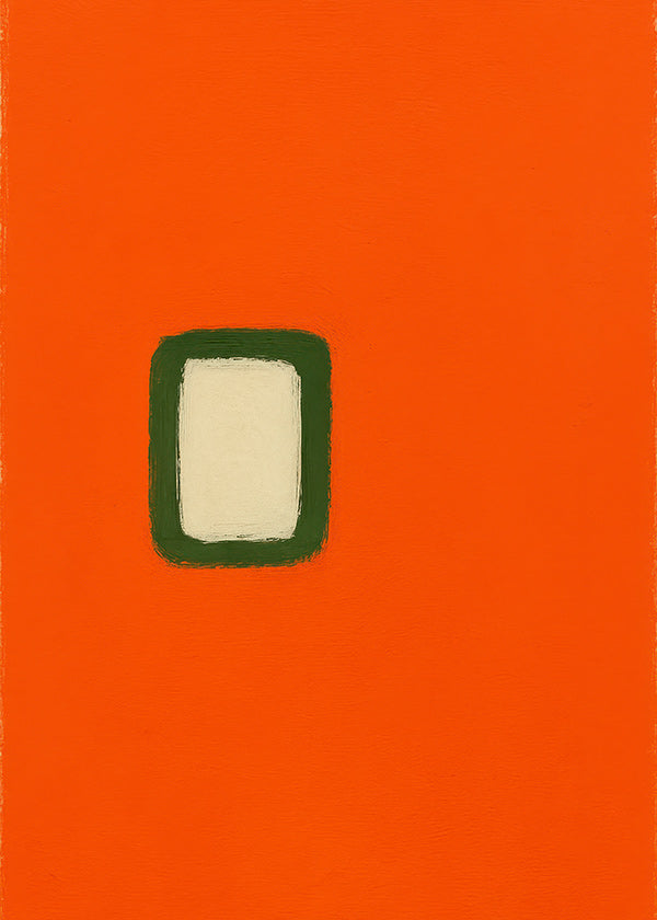 Cuadro minimalista naranja con rectángulo central