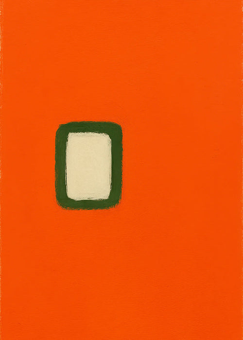Design minimalista laranja com núcleo verde