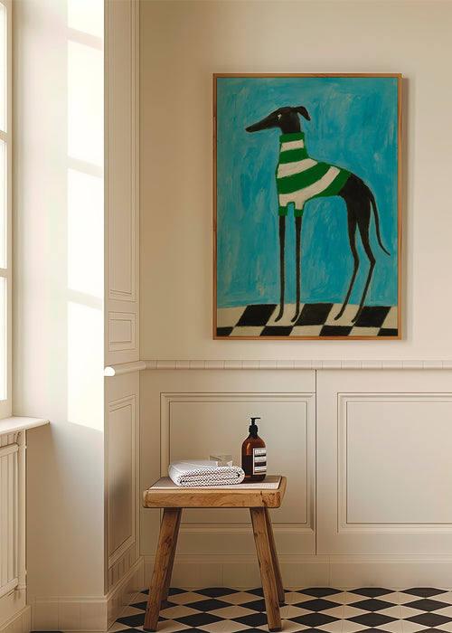 Cão estilizado com riscas verdes – Product1
