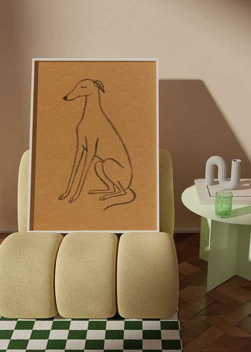 Silhueta de galgo em traço minimal – Product1