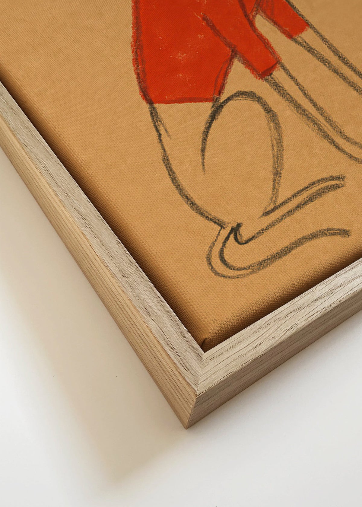 Ilustração de galgo com suéter vermelho – Canvas detail