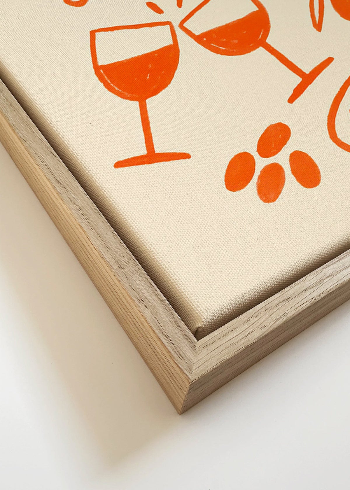 Arte para cozinha: vinho e azeitonas ilustradas – Canvas detail
