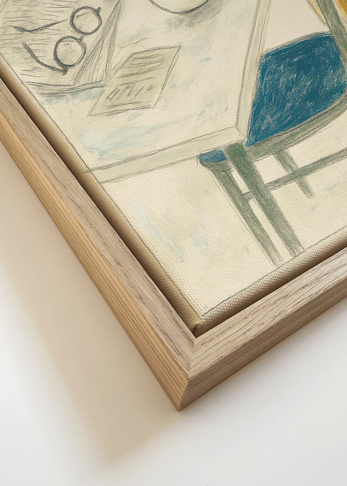 Arte para cozinha com chávena e casaco – Canvas detail