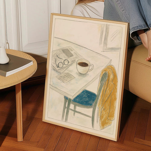 Arte para cozinha com chávena e casaco – Product1