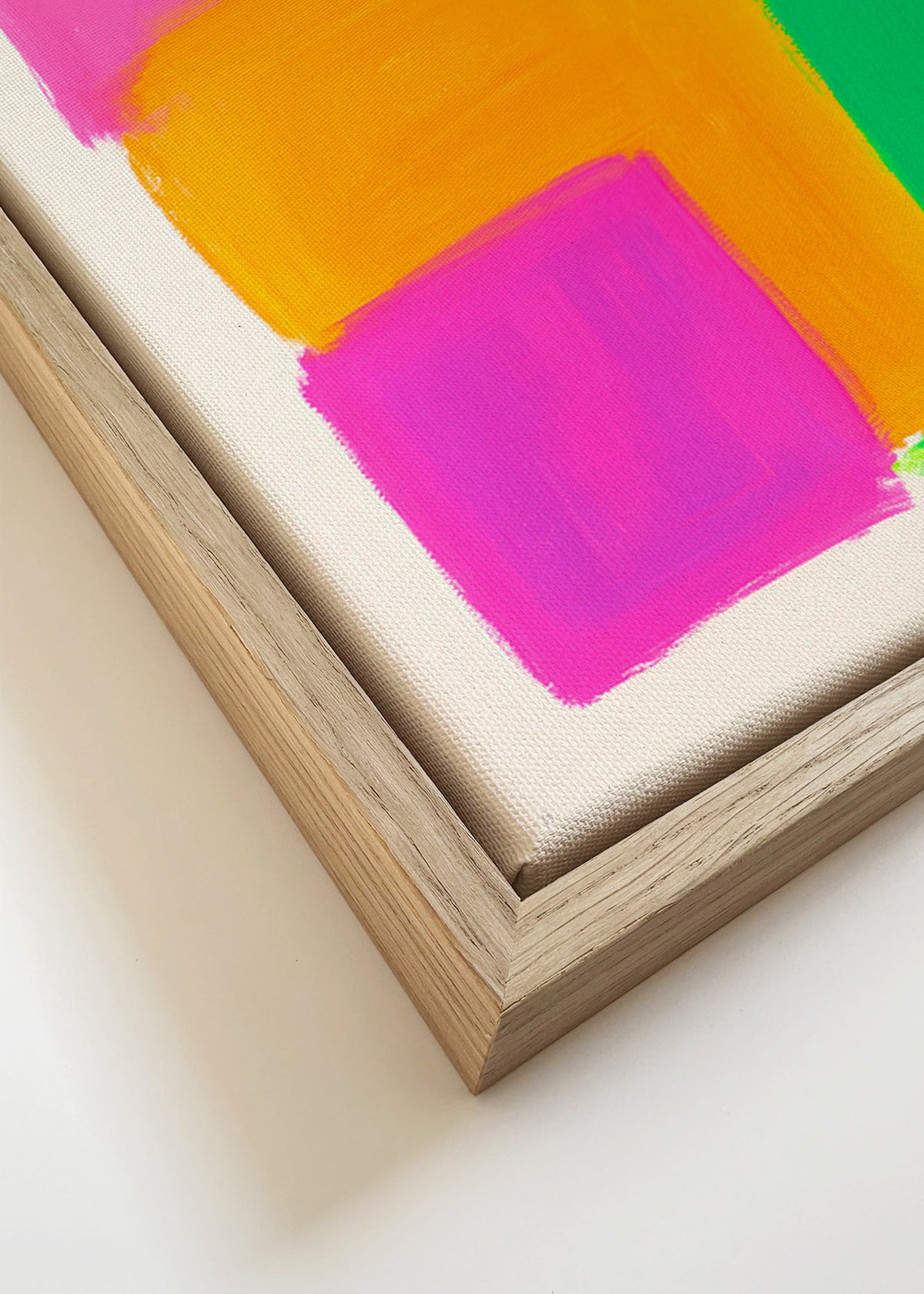 Quadro abstrato com blocos de cor – Canvas detail