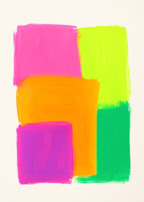 Quadro abstrato com blocos de cor