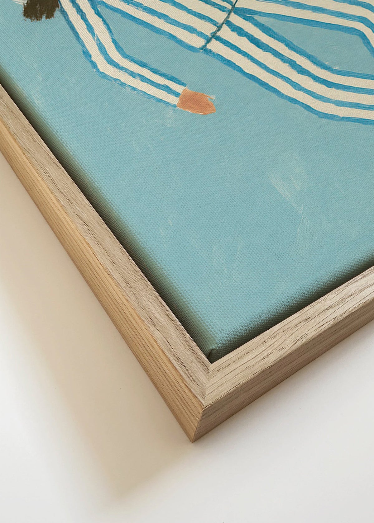 Ilustração mulher de pijama às riscas – Canvas detail