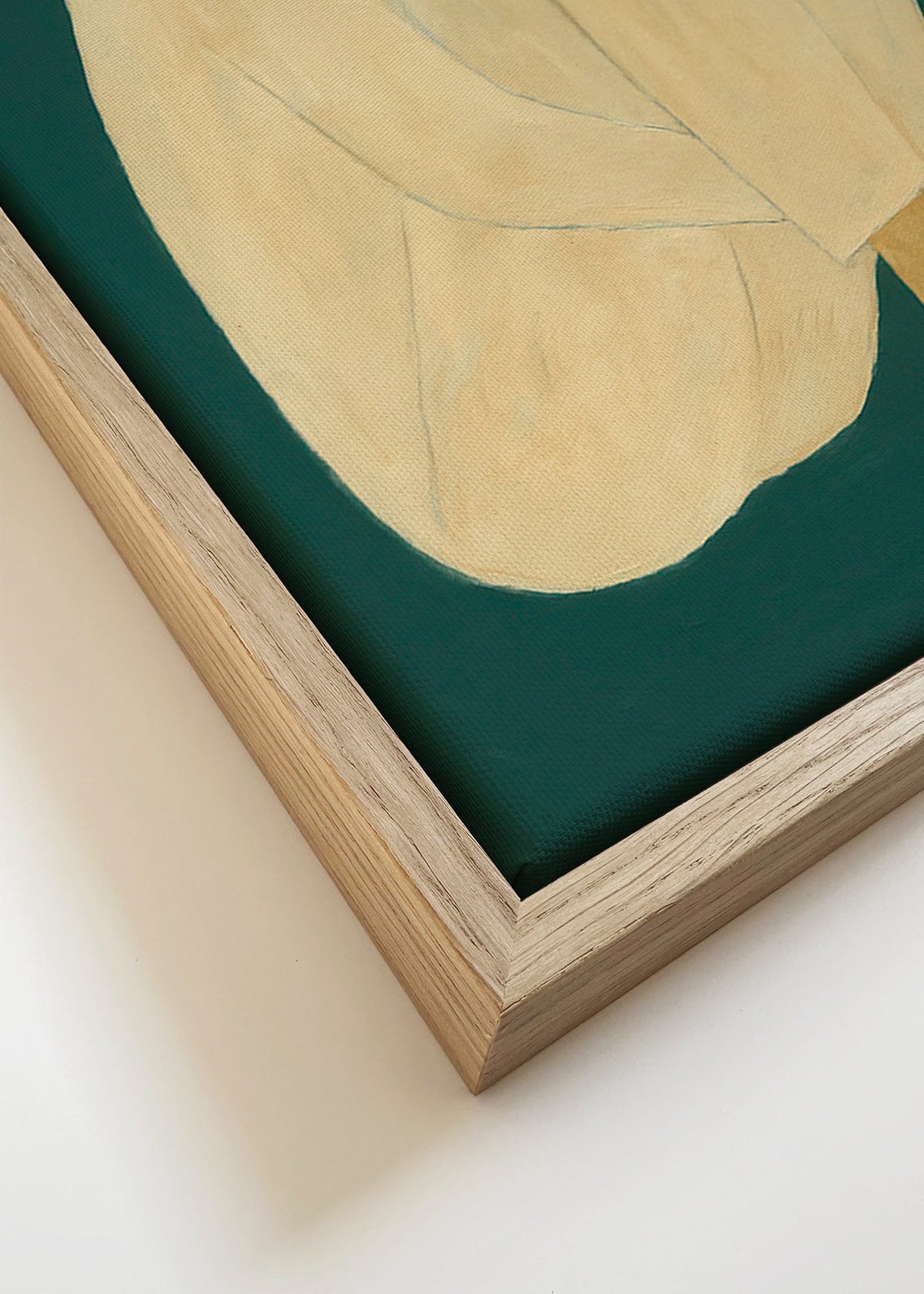 Quadro minimalista figura sentada em fundo verde – Canvas detail