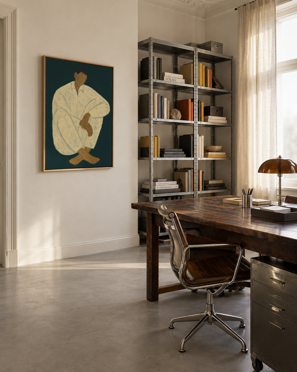 Quiet Moment - Framed canvas in an interior