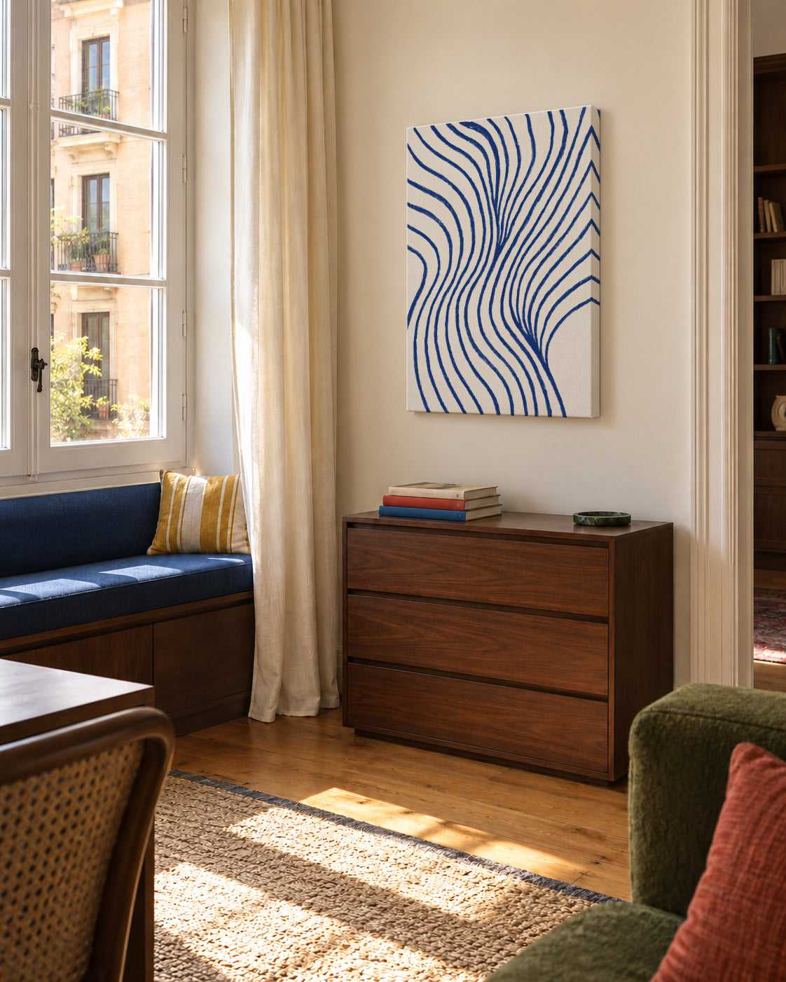 Optical Waves - Unframed canvas in an interior
