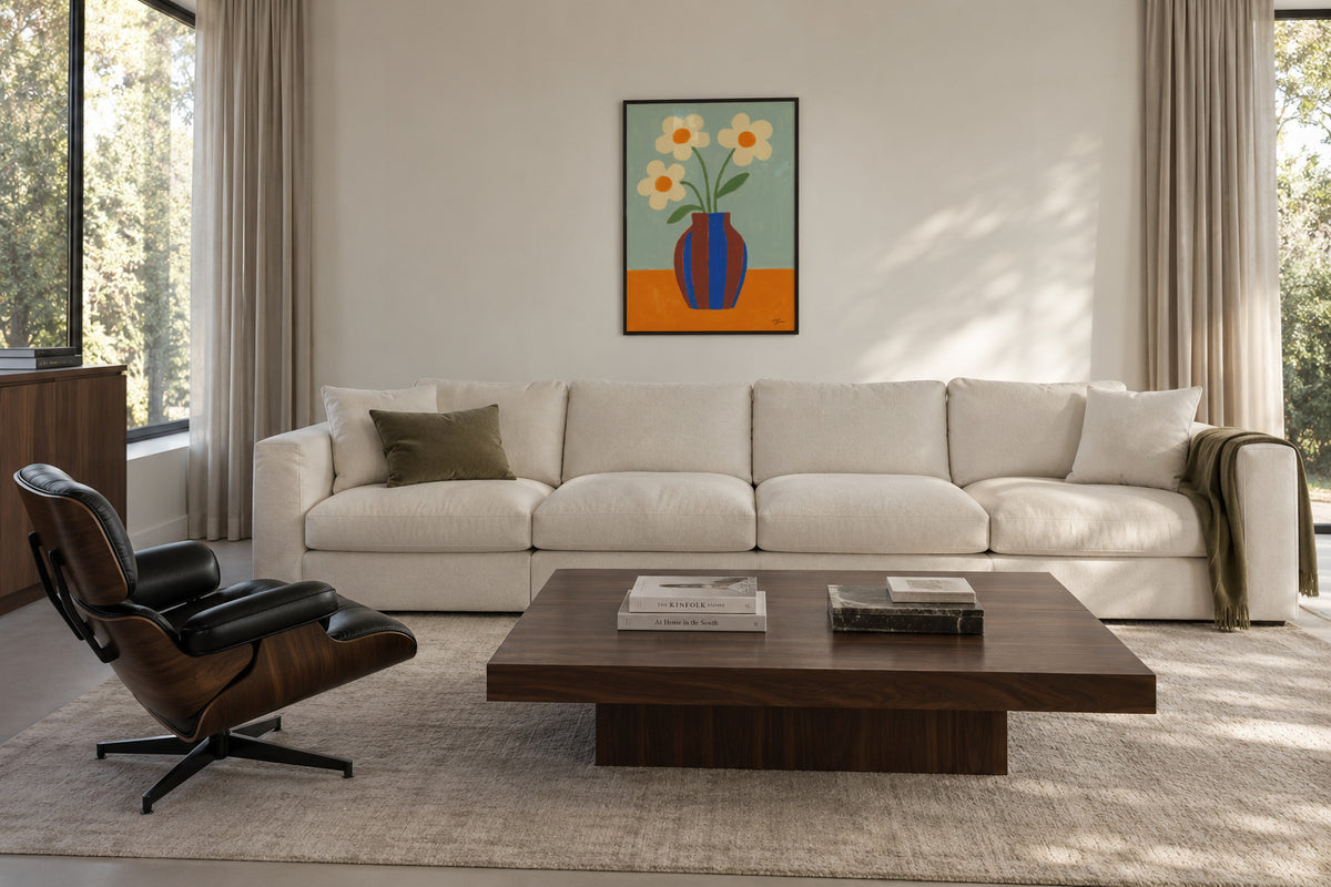 Blue Striped Vase - Framed poster in an interior