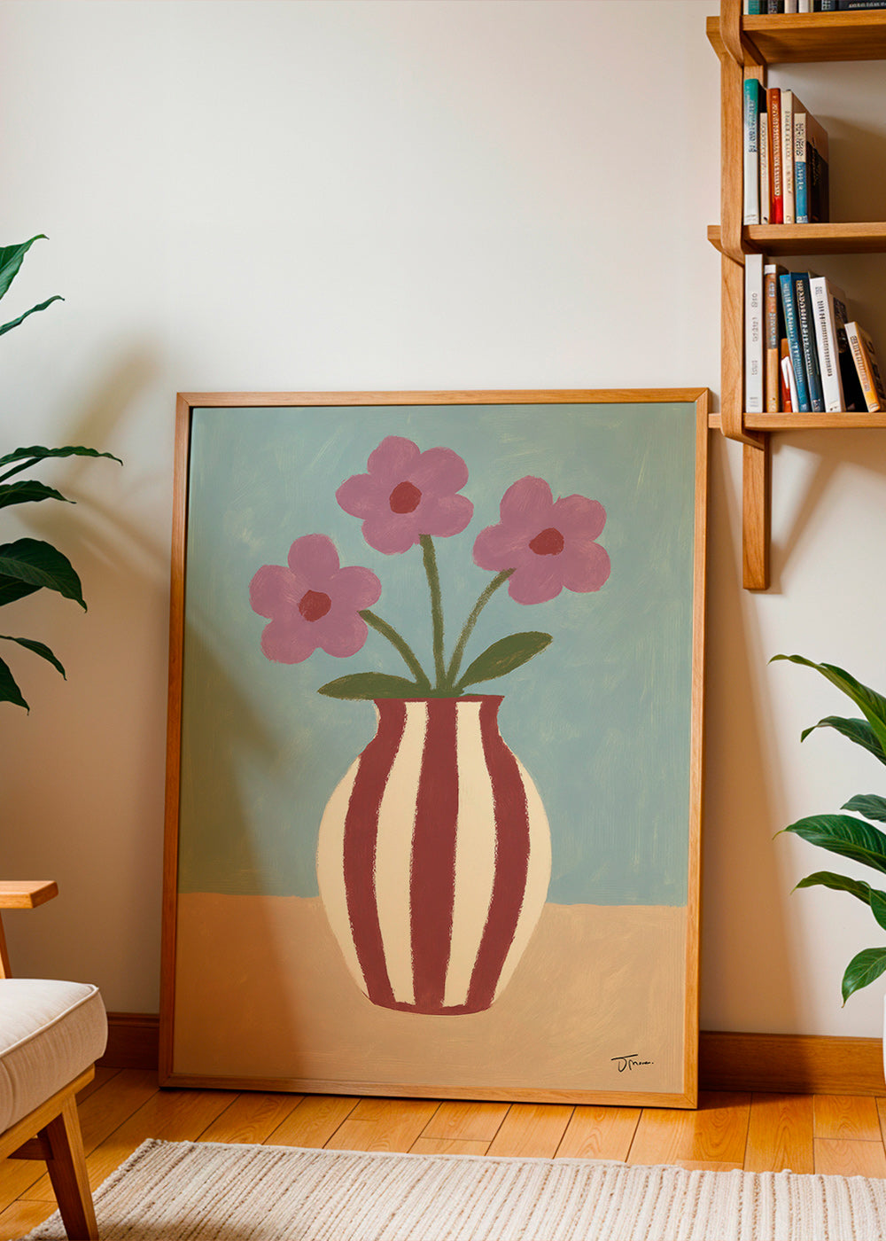 Estampa botânica com vaso e flores – Product1
